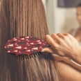 thumbnail image 3 of Red Christmas Tree Pattern Hair Brush,Girls Detangling Hair Brush,Glide Through Tangles with Ease for Wet & Dry Hair,8.8"X2.8", 3 of 7