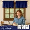 thumbnail image 3 of Native Fab Set of 2 Valance Curtains for Windows 54"x18" for Living Room Bedroom Kitchen Windows Bathroom, Farmhouse Vintage Curtain Valances Rod Pocket - Ink Blue, 3 of 7