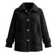 thumbnail image 5 of Karight Women's Soft Fluffy Blazer Jacket Lapel Collar Warm Thick Fuzzy Teddy Fleece Casual Double Breasted Jacket, 5 of 6