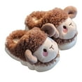 thumbnail image 2 of RXIRUCGD Winter Children Add Plush Non-slip Keep Warm Home Cotton Slippers( Café, Taille:32, 2 of 3