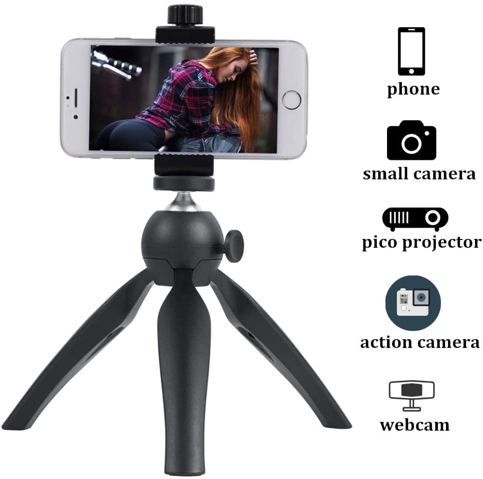 Premium Table Top Phone Tripod with Mount Holder, Lightweight, Easy Set