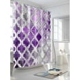 thumbnail image 5 of Purple Morocco Waterproof Fabric Shower Curtain, Rustic Country Smear Street Mottled Art Shower Curtain for Bathroom Curtains Bathtubs Hotel Washable Shower Curtains with 12 Hooks Stall 48x72in, 5 of 6