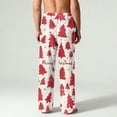 thumbnail image 4 of Wutalume Men's Drawstring Pocket Flannel Pants with Festive Print, Warm Homewear Sleep Pants for Cozy Nights and Relaxation,Beige L, 4 of 7
