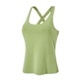 thumbnail image 4 of Camiseta sin mangas de yoga para mujer, sujetador acolchado, portátil, para entrenamiento, ejercicio, elegante, de nailon, para pilates, fitness, ropa, 4 of 10