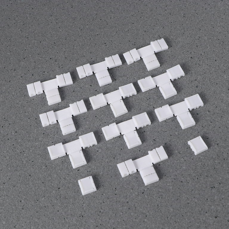 Lihe 10pcs LED Light Strip Corner Connector T Shape Angle Corner Connector with 2pcs RGB 5050 Clasps