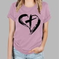 thumbnail image 2 of Blusas de Manga Corta para las Mujeres Imprimir Cuello Redondo Camiseta, Blusa Clásica Vintage para la Primavera Y el Verano, 2 of 4