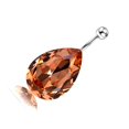 thumbnail image 1 of Water Drop Crystal Navel Buckle Belly Ring Piercing Body Inlaid Button Q00220, 1 of 3