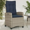 thumbnail image 1 of vidaXL Reclining Garden Chair with Cushions Grey Poly Rattan, 1 of 5