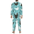 thumbnail image 5 of Kll Lovely Roosters Sleepwear Mens Flannel Pajamas,Long Cotton Pj Set, 5 of 9