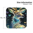 thumbnail image 2 of Lsque Colorful Stained Glass Deer Pattern 4" Drink Coasters Set of 4, PVC Leather Absorbent Coasters, Table Coaster Set Decorative Coffee Cup Coasters Housewarming Gift -Square, 2 of 6