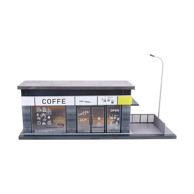 MERIGLARE 1/64 Model Car Display Case Cafe Diorama Collectible Gift Showcase Organizer Style B