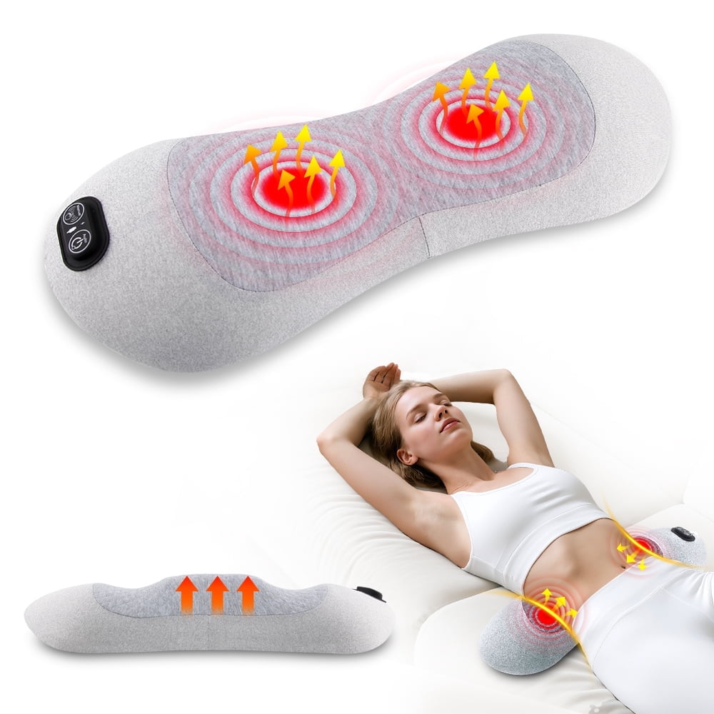 3-in-1 Wireless Rechargeable Electric Lumbar Support Pillow with Heat & Massage & Traction