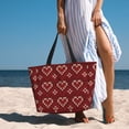 thumbnail image 6 of PAYOHTO Heart Knitting Pattern Large Beach Tote Bags for Womens Mens Sandproof Swim Pool Bag with Zipper for Travel Vacation, 6 of 7
