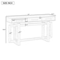 thumbnail image 3 of Extra Long 57" Console Table with 3 Drawers, Elegant Entryway Table with Storage, Narrow Long Sofa Table for Living Room, Hallway, Behind Couch, White, 3 of 9