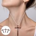 thumbnail image 2 of 3 colgantes de cruz de madera para collar, crucifijo decorativo de Jesús, adornos colgantes de fe cristiana espiritual para proyectos de joyería DIY., 2 of 5