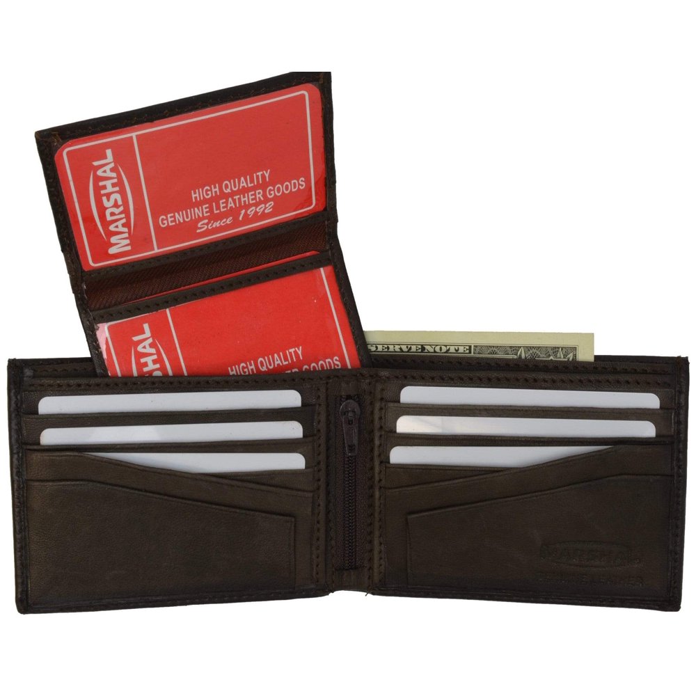 Marshal Wallet Cowhide Leather Removable Card ID Holder Mens Bifold