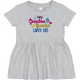 thumbnail image 3 of Inktastic My Grandma and Grandpa Love Me with Hearts Girls Baby Dress, 3 of 5