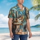thumbnail image 3 of Balery Whimsical Cats Night Cafe Camisas hawaianas de manga corta para hombre, camisas playeras de corte holgado, camisas de vacaciones con botones,Medium, 3 of 7