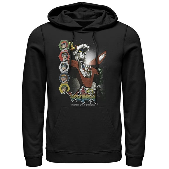 Men's Voltron: Defender of the Universe Character Panels  Pull Over Hoodie Black Large