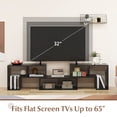 thumbnail image 6 of Costway 3 PCS TV Stand for TV's up To 65" Console Entertainment Center Bookcase Shelves Black Wood, 6 of 8