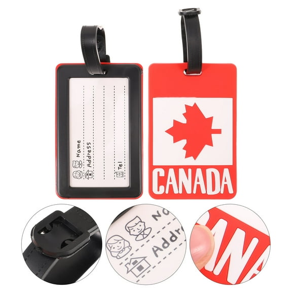 Milisten Sturdy Canada Flag Suitcase Tags for Travel PVC Material 2Pcs