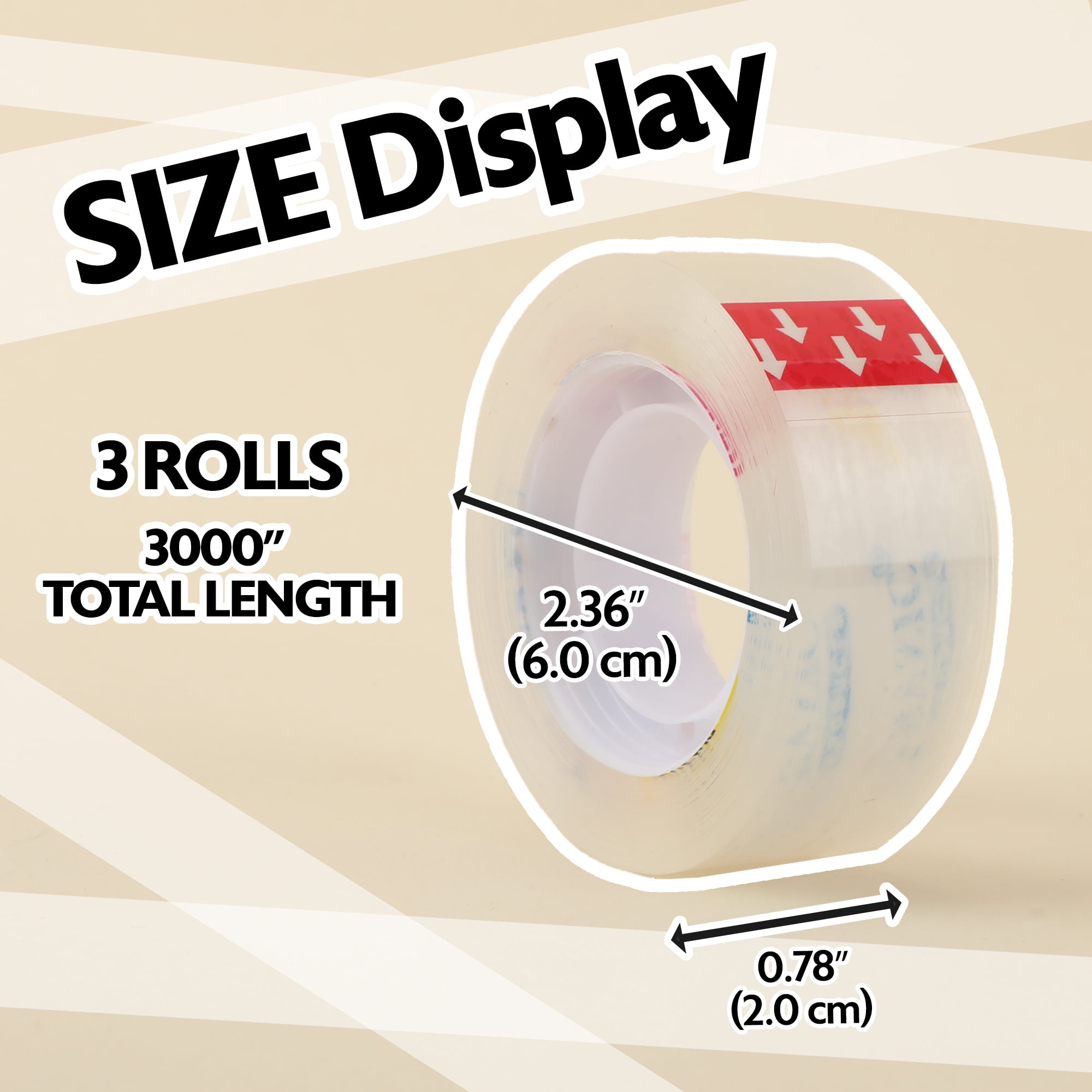 BAZIC Crystal Clear Tape Refill 3/4" X 1000", Glossy Finish, (3/Pack), 24-Pack