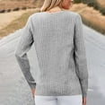 thumbnail image 4 of Jinhomg Women's Lace Crochet Sweater Dressy Casual Solid Ribbed Knit Pullover Tops Comfy Long Sleeve Tunics Lightweight Spring Shirts Winter Saving Gray L, 4 of 8