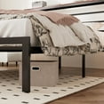 thumbnail image 2 of Allewie Twin Size Metal Platform Bed Frame with Brown Shelf, Vintage Headboard, Adult, 2 of 8