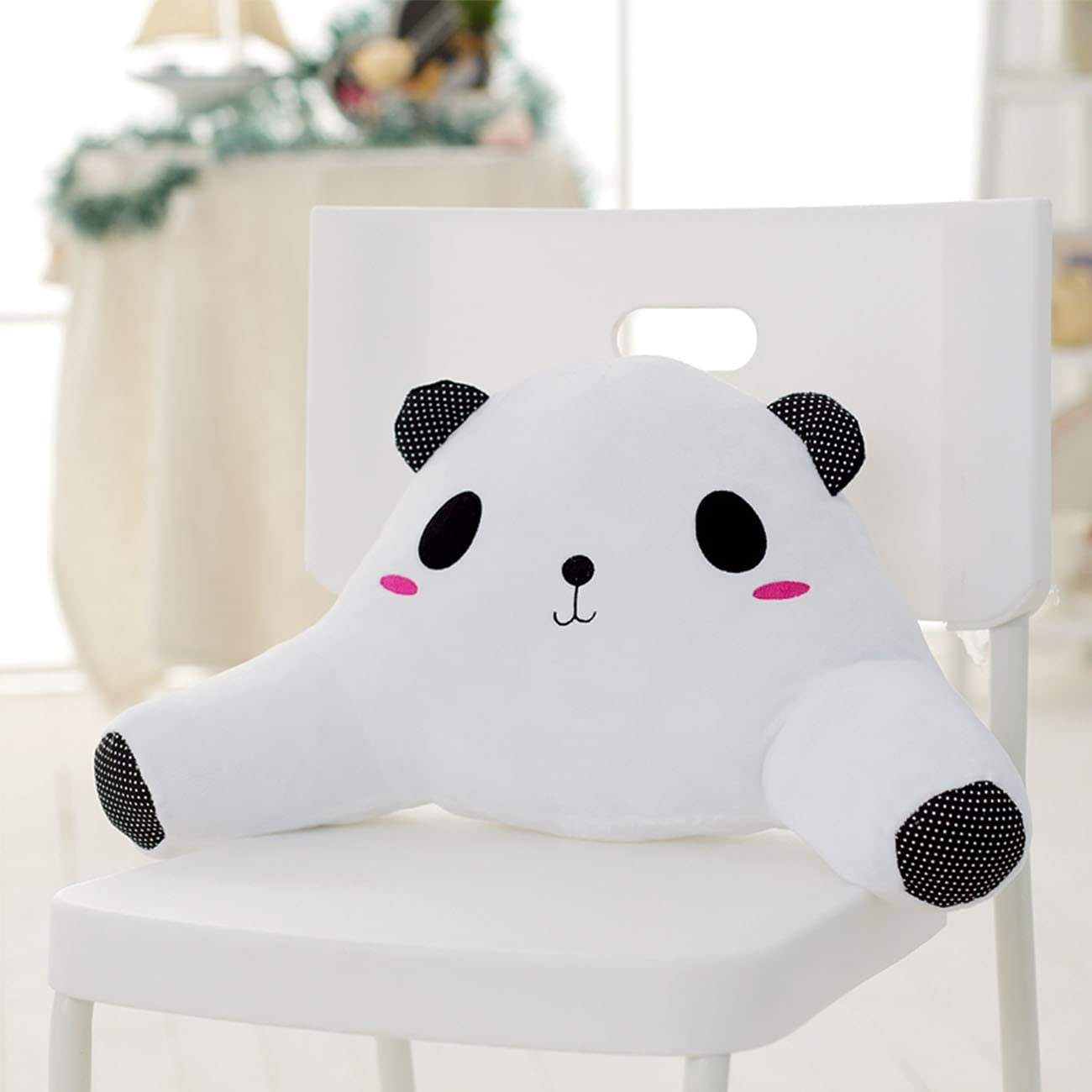Ibaolea Cute Bed Rest Reading Pillow Plush Lumbar Pillows Waist Rest Cushion With Cartoon Animal Design Bedrest Pillow With Arms For Sitting In Bed