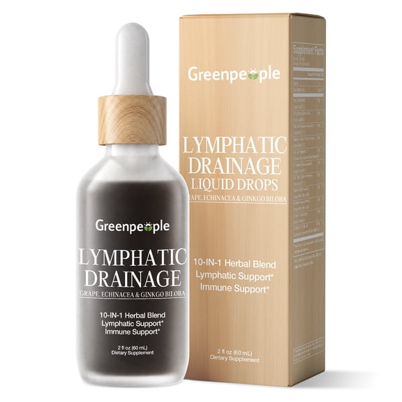 Lymphatic Drainage Drops, 10-in-1 Lymphatic Supplements with Echinacea & Burdock Root  (2 fl oz, 1 Pack)