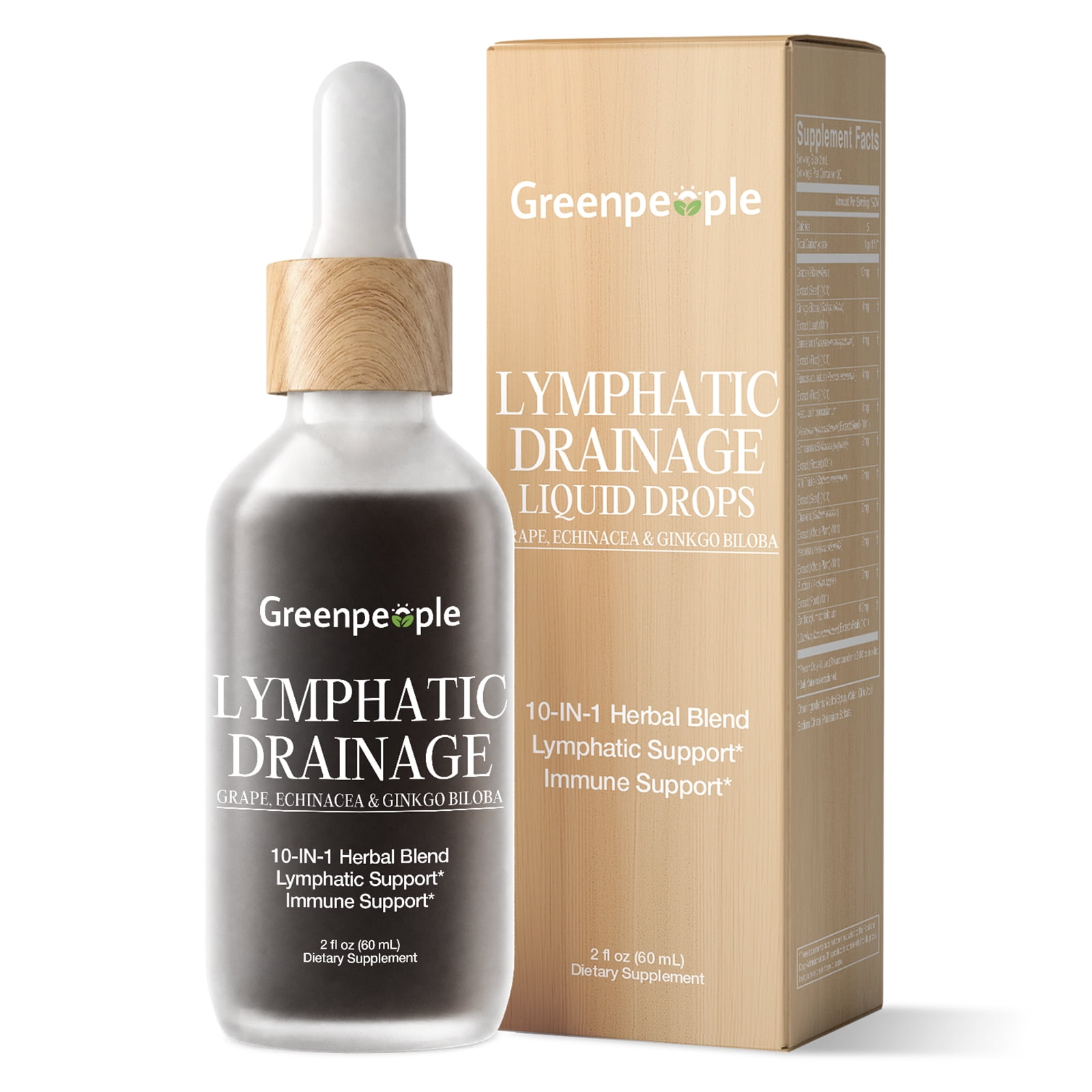 Lymphatic Drainage Drops, 10-in-1 Lymphatic Supplements with Echinacea & Burdock Root (2 fl oz, 1 Pack)