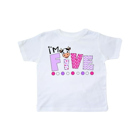 

Inktastic I m 5 Cute Cow and Polka Dots Gift Toddler Boy or Toddler Girl T-Shirt