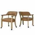 thumbnail image 2 of Pemberley Row Faux Leather Brown Dining Arm Chair Rectangular 30.75"H Unassembled, 2 of 10