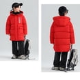 thumbnail image 6 of KAUOD Boys Long Winter Coats Waterproof Padded Hooded Puffer Jackets Kids Quilted Snap Buttons Insulated down Outwear, 6 of 9