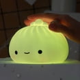 thumbnail image 2 of Cute LED Night Light Mini Touch Lamp Cartoon Night Light Steamed Bun Dumpling Night Light Mini Baby Bedside Lamp Portable Durable Tap Control LED Nursery Night Light for Bedside, 2 of 5