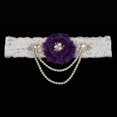thumbnail image 3 of Accesorio de de Del Cordón de material perla de de Cristal Nupcial , tal se describe Morado oscuro yotijar liga nupcial de la boda, 3 of 9
