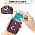 thumbnail image 3 of for Motorola Razr+ 2024 Case, Retro PU Leather Shockproof Protection Phone Case Wallet Built in Credit Card Slots Flip Cover Finger Ring Stand with Long Strap + Short Strap, Darkpurple, 3 of 7