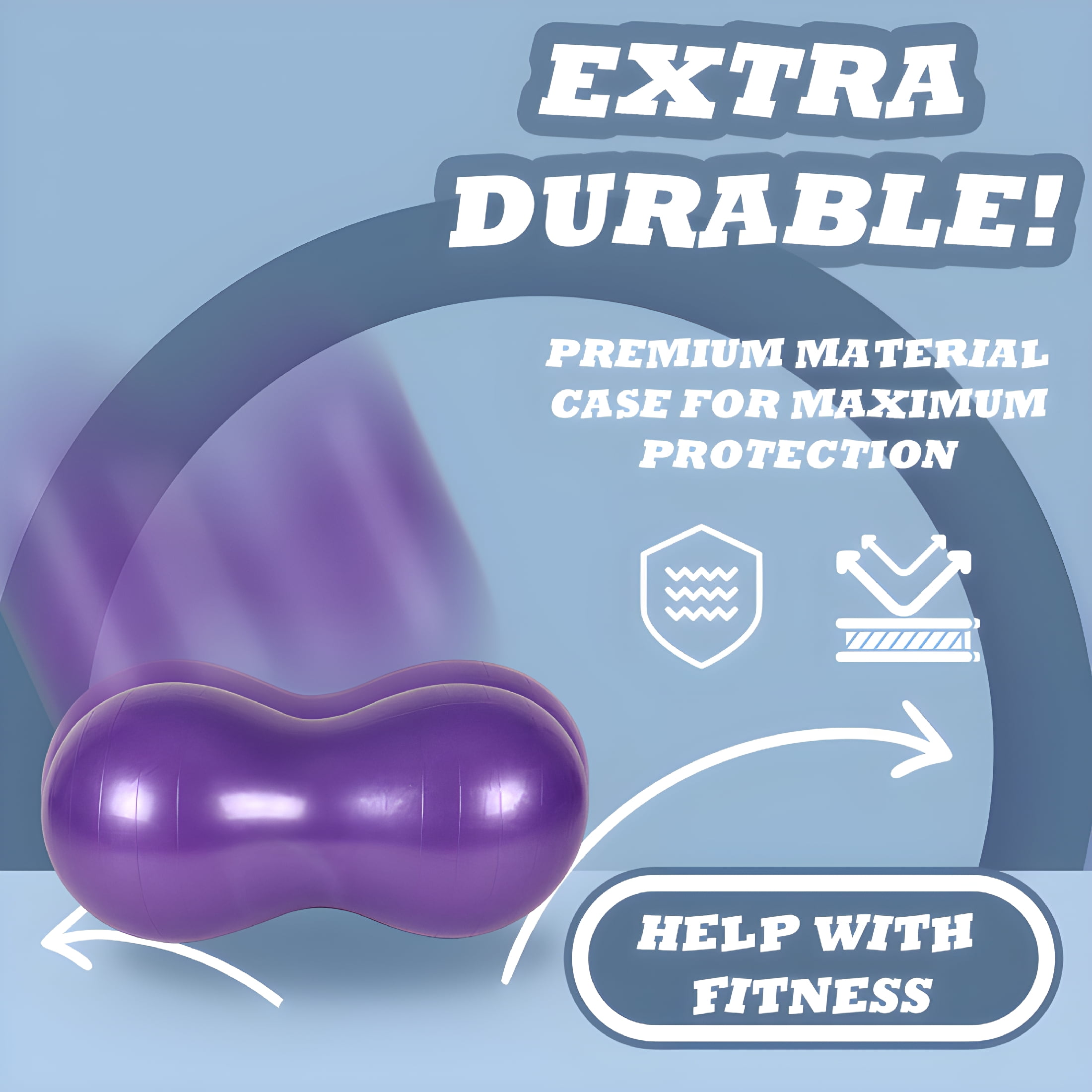 BESTSKY Exercise Ball,39.4"*19.7"*19.7" Pilates Ball,Thickened Explosion-Proof Peanut Ball,Purple