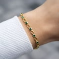 thumbnail image 3 of Hitanshu Jewels Round Cut Green Cubic Zirconia Tennis Bracelet in 14K Yellow Gold Plated, 3 of 4