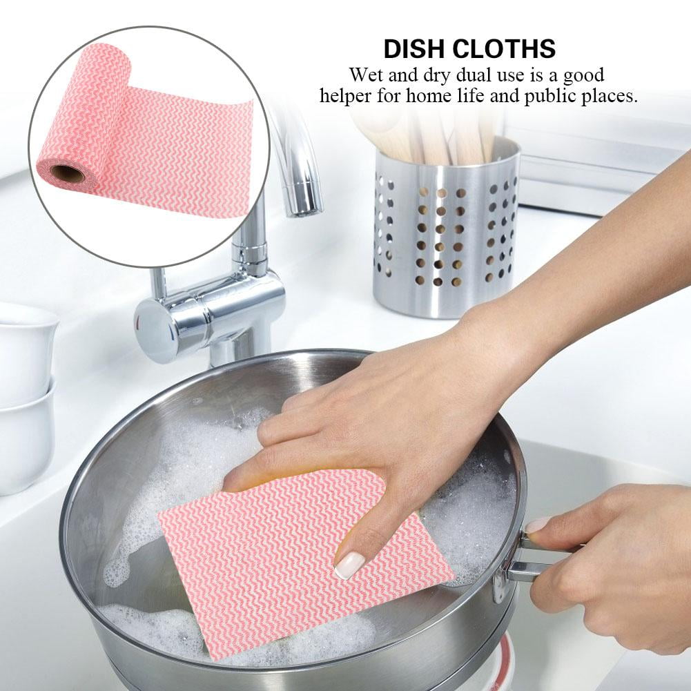 Tebru Disposable Dish Cloth,50pcs Disposable Nonstick Oil Nonwoven