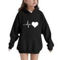 thumbnail image 1 of YUNAFFT Sweat à Capuche Garçons & Filles Manches Longues Cœur Imprimé Automne Hiver Manches Raglan Poche Kangourou Sportif Décontracté, 1 of 6