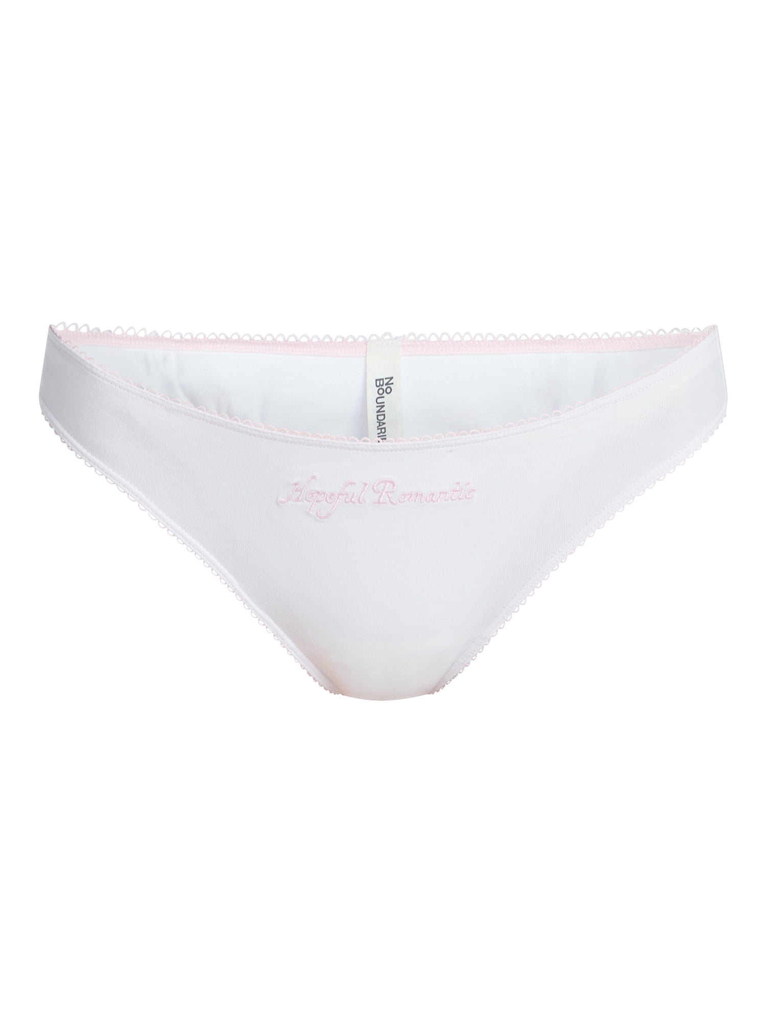 No Boundaries Cotton and Pointelle Thong Panties, 3-Pack, Women's XS-XXXL