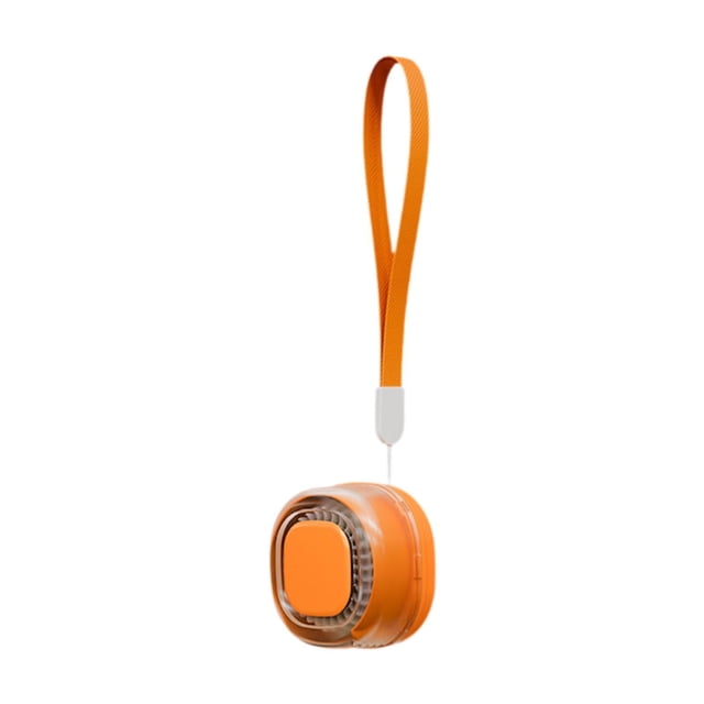 Ventilador cinturón recargable por USB con clip, 3 velocidades, ventilador portátil para camisa, ideal para granja, escalada, oficina y viajes. Naranja