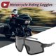 thumbnail image 2 of 1 juego de gafas de montar para motocicleta anti-reflejo de tri-acetato de celulosa, gafas de sol para deportes al aire libre para motocross, bicicleta de tierra, ATV, lente negra, marco negro y gris, 2 of 6