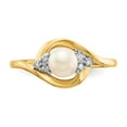 thumbnail image 5 of 14K Yellow Gold Ring Band Pearl (06) June Freshwater Round Diamond, 5 of 5
