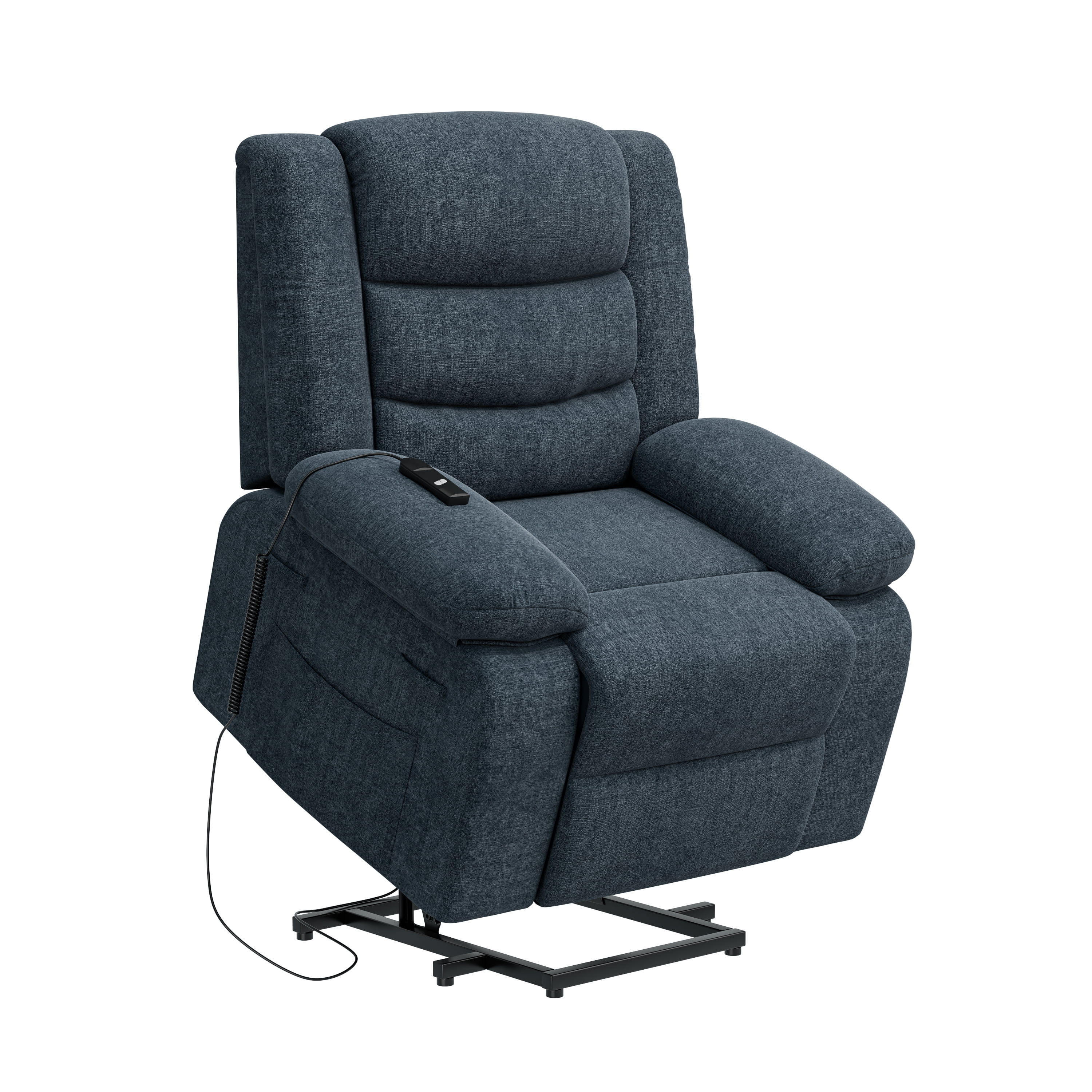 Homesvale Power Lift and Recliner Chair, Denim Blue Chenille, For Living Room & Bedroom