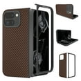 thumbnail image 3 of Allytechgroup Carbon Fiber Case for Google Pixel 9 Pro Fold, Slim Fit Shockproof Drop Protective Minimalist Bumper Rugged Phone Case for Women Men, Coffee, 3 of 5