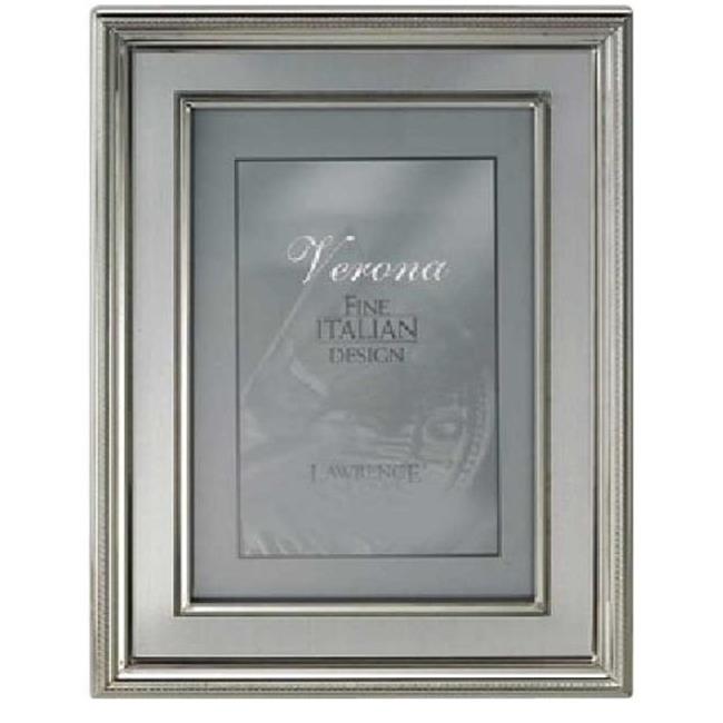 8x10 Silver Plated Metal Picture Frame Brushed Silver Inner Panel
