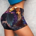 thumbnail image 4 of Balery Explosive Fluid Splash Art Pantalones cortos de entrenamiento estampados para mujer, sin costuras, ajustados, para gimnasio, yoga, correr, deportes, ejercicio activo, fitness.-Large, 4 of 8