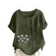 thumbnail image 1 of Túnica de Manga Corta Tops para las Mujeres Océano Pescado Impreso Blusa, Ropa Casual Ver Botón Arriba Camiseta, 1 of 4